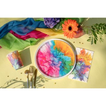 6 assiettes en carton - Diamètre 22,5 cm - Collection Holi