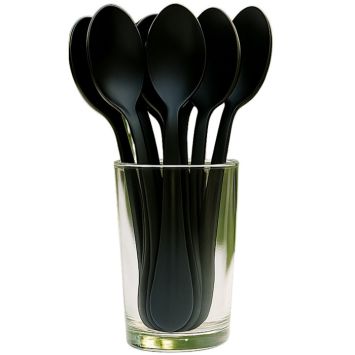 10 grandes cuillères réutilisables en plastique - 17 cm - Couleur au choix