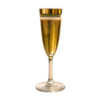 Verres à champagne avec bordure dorée pour fête | jourdefete.com