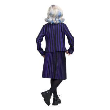 Déguisement de Mercredi ® Addams pour enfant - Uniforme scolaire de Nevermore - Noir / Violet - Taille au choix