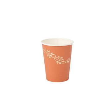 8 gobelets en carton de la collection jolis brins or et terracotta