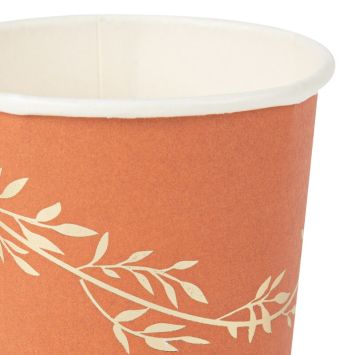 8 Gobelets en carton - Collection Jolis Brins - Terracotta et Or