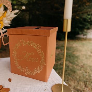 Urne Merci - Collection Jolis Brins - Terracotta et Or