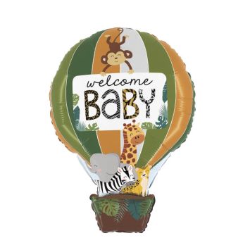 ballon hélium welcome baby jungle