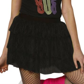 jupe des années 80 en dentelle noire taille unique adulte