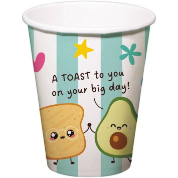 8 gobelets en carton - 250 ml - Collection Kawaii Party