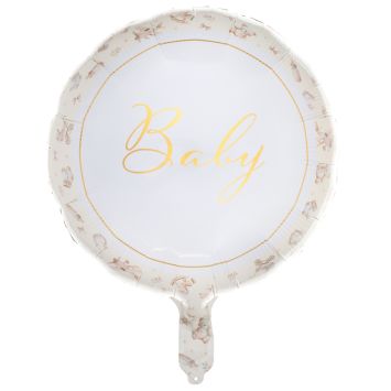 Ballon aluminium Baby ivoire décoration baby shower baptême | jourdefete.com