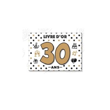 Livre d'Or Blanc, Noir & Or - Anniversaire - Age au Choix
