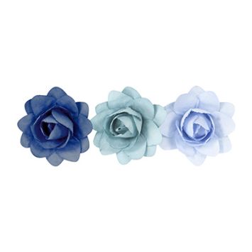 12 fleurs en camaïeu en papier - Couleur au choix