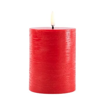 Bougie LED rustique en cire et avec timer - 10 cm - Couleur au choix