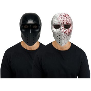 Masques de hockey Halloween effrayants noir ou blanc ensanglanté | jourdefete.com