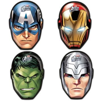 6 Masques en carton Avengers 