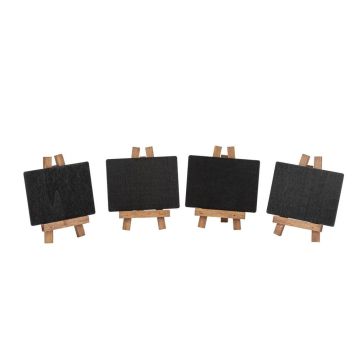 4 ardoises avec chevalets en bois - 7 x 8 cm