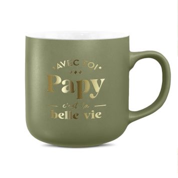 Mug Mat - Avec toi Papy, c'est la belle vie