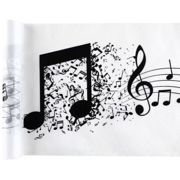 Un splendide chemin de table rempli de notes de musique à dérouler sur votre table | jourdefete.com