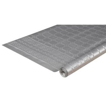 Nappe damassée argentée 1,20 m en rouleau de 6 m pour décoration de table chic | jourdefete.com