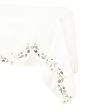 Posez cette nappe aux motifs de feuilles de couleur vert de sauge sur votre table | jourdefete.com