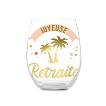 verre rond joyeuse retraite | jourdefete.com