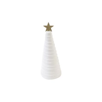 Sapin de Noël en velours avec étoile dorée - 17 cm - Couleur au choix