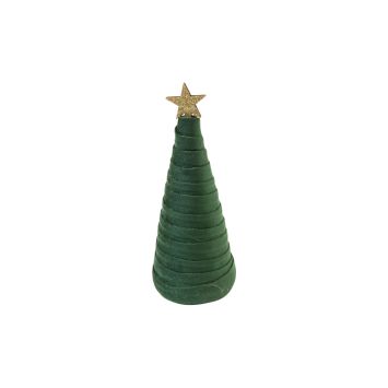 Sapin de Noël en velours avec étoile dorée - 17 cm - Couleur au choix