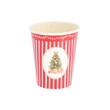 8 gobelets en carton - Noël - 255 ml - Collection Santa's Christmas