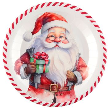 Assiettes en carton motif Père Noël pour table de Noël Ø22,5 cm x10 | jourdefete.com
