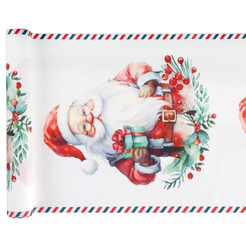 Chemin de table en polyester - Noël - 28 cm x 2,5 m - Collection Père Noël