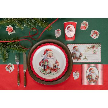 Chemin de table en polyester - Noël - 28 cm x 2,5 m - Collection Père Noël