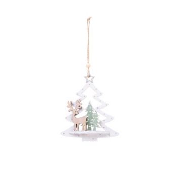 suspension de noël sapin avec paysage 3D | jourdefete.com
