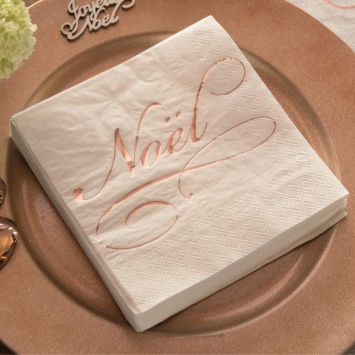20 Serviettes en papier - Il était une fois Noël - Rose Gold