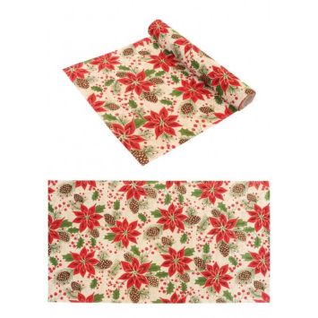 chemin de table poinsettias pour noël | jourdefete.com