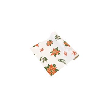 chemin de table poinsettia de Noël de 3 m | jourdefete.com