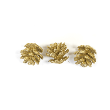 10 mini pommes de pin pailletees dorees | jourdefete.com
