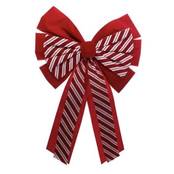 nœud rayé rouge blanc | jourdefete.com