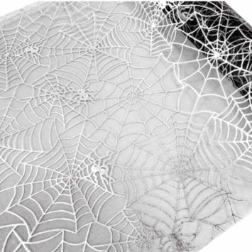 Chemin de table organza toile d'araignée argenté