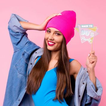 8 accessoires holographiques pour photobooth - Collection 90's Party