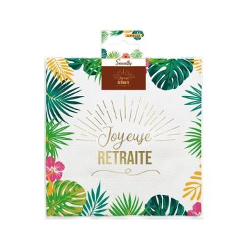 Un pack de 10 serviettes de la collection Joyeuse Retraite | jourdefete.com