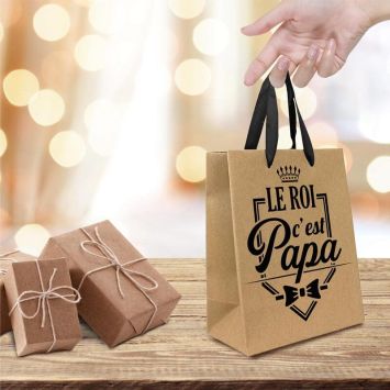 Pochette Cadeau en kraft - Le Roi c'est Papa