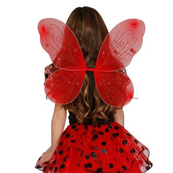 Paire d'ailes rouges de papillon pour enfant - 44 x 37 cm