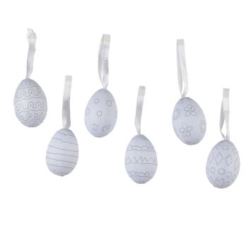 Œuf en mousse à décorer et à suspendre - 4 x 6 cm - Pâques - Modèle Aléatoire