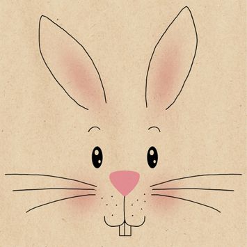 Serviettes Pâques motif lapin blanc sur fond beige | jourdefete.com