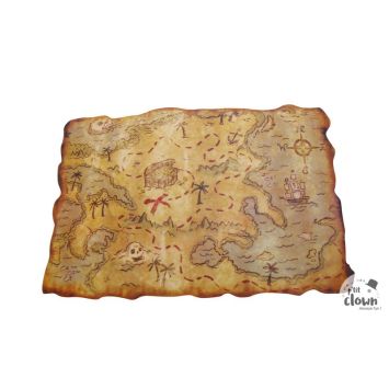Carte au trésor de pirate en plastique - 29 x 45 cm