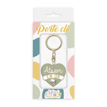 Porte-clé en métal - Atsem en or | jourdefete.com