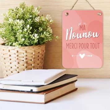 Plaque en métal - Ma Nounou merci pour tout