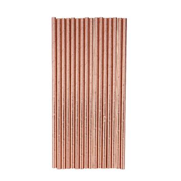 20 pailles métallisées en papier - 19,5 cm - Couleur au choix