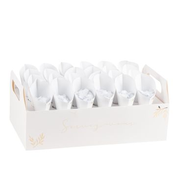 Présentoir de 24 cornets à confettis "Servez-vous" - 36 x 21 x 16 cm