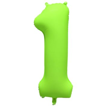 Ballon fluo en aluminium en forme de chiffre - Vert Fluo - 86 x 70 cm - Chiffre au choix