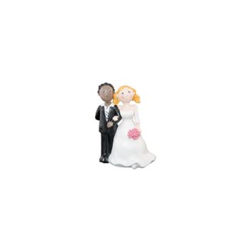 Figurine pour mariage - 15 cm - Couple de mariés mixte | jourdefete.com