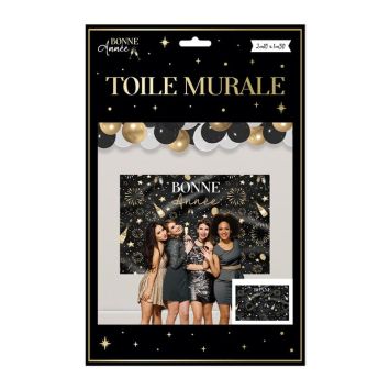 Une splendide toile murale noire pour le Nouvel An | jourdefete.com