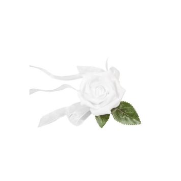 Rose avec feuille et rubans pour Demoiselle d'Honneur - Couleur au choix